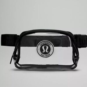 NWT Lululemon clear belt bag with black strap and logo